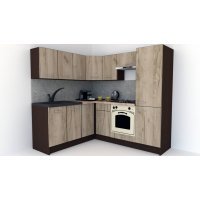 Bucatarie de Colt GENA NEW 7 ST. 180-210, Cu Corp de Cuptor, Wenge / Decor K002